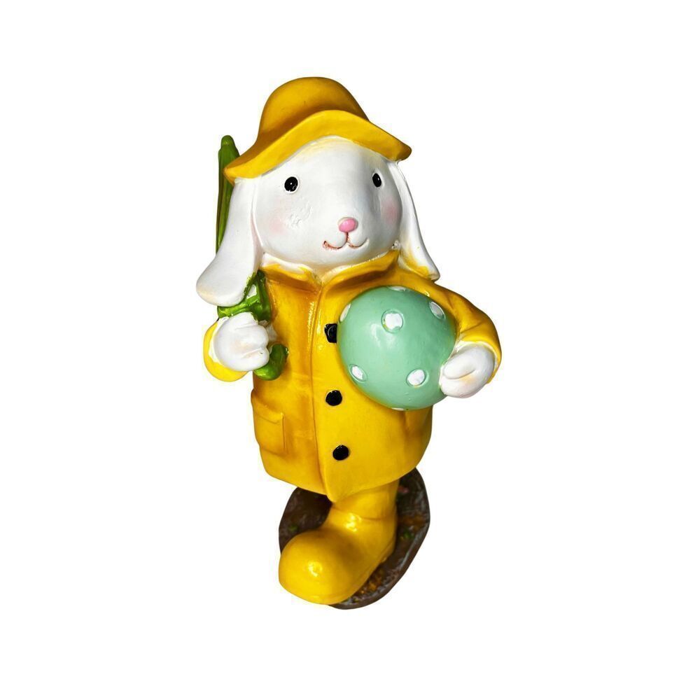 FAO Schwarz Easter Bunny in Raincoat & Boots Figurine EC